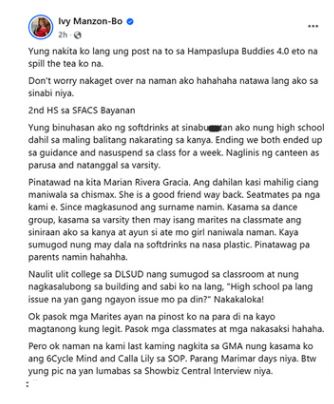 Photo courtesy: Screenshot from Ivy Manzon-Bo (FB)