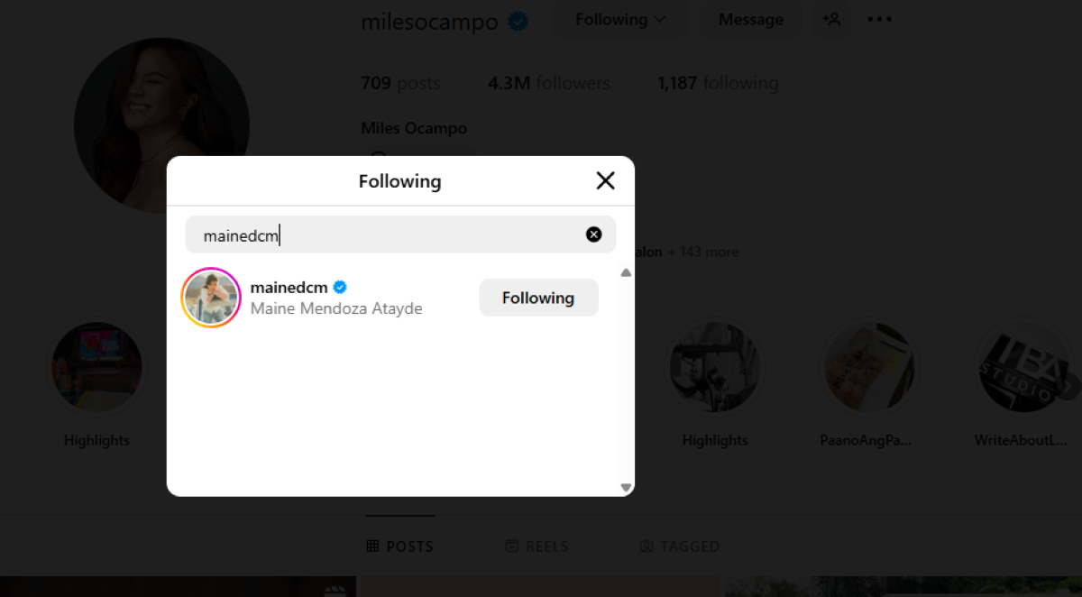 Photo courtesy: Screenshot from Miles Ocampo (IG)