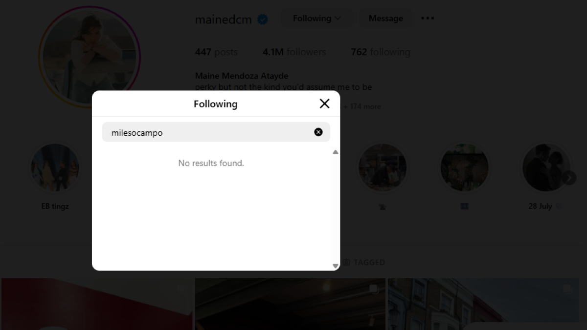 Photo courtesy: Screenshot from Maine Mendoza (IG) via Richard de Leon (BALITA)