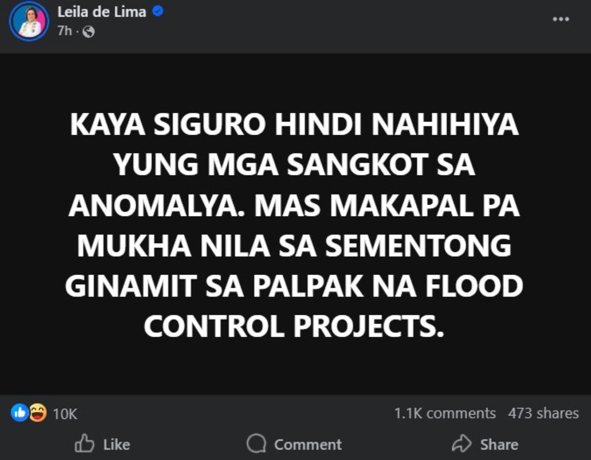 Photo courtesy: Leila De Lima (FB)