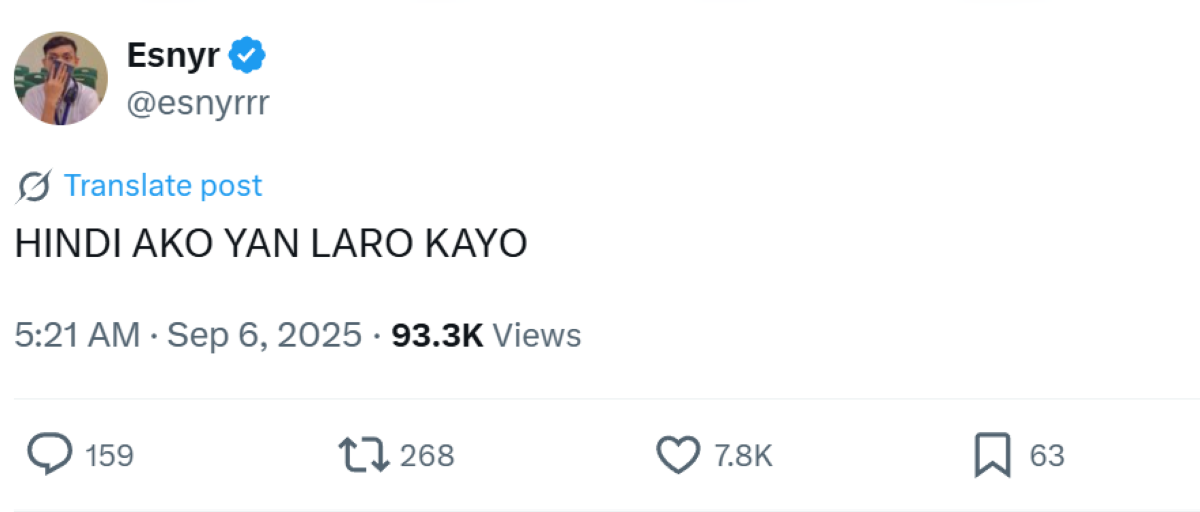 Photo courtesy: Esnyr (X)