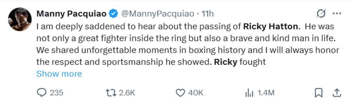 Photo courtesy: Manny Pacquiao (X)