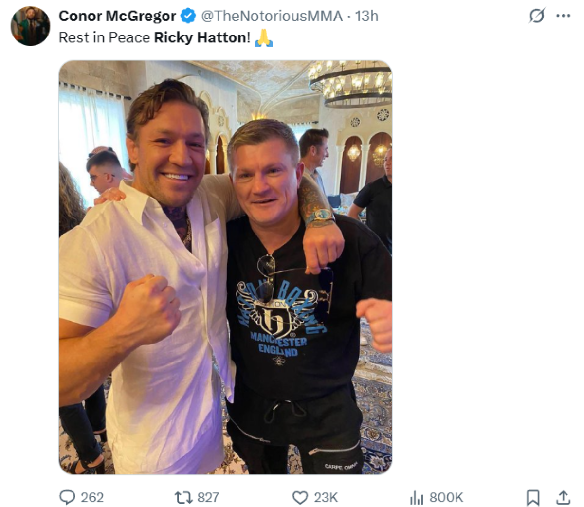 Photo courtesy: Conor McGregor (X)