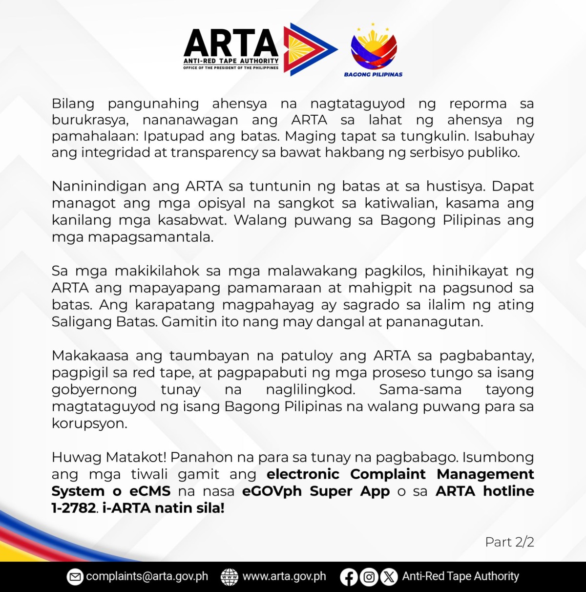 Photo courtesy: ARTA (FB)