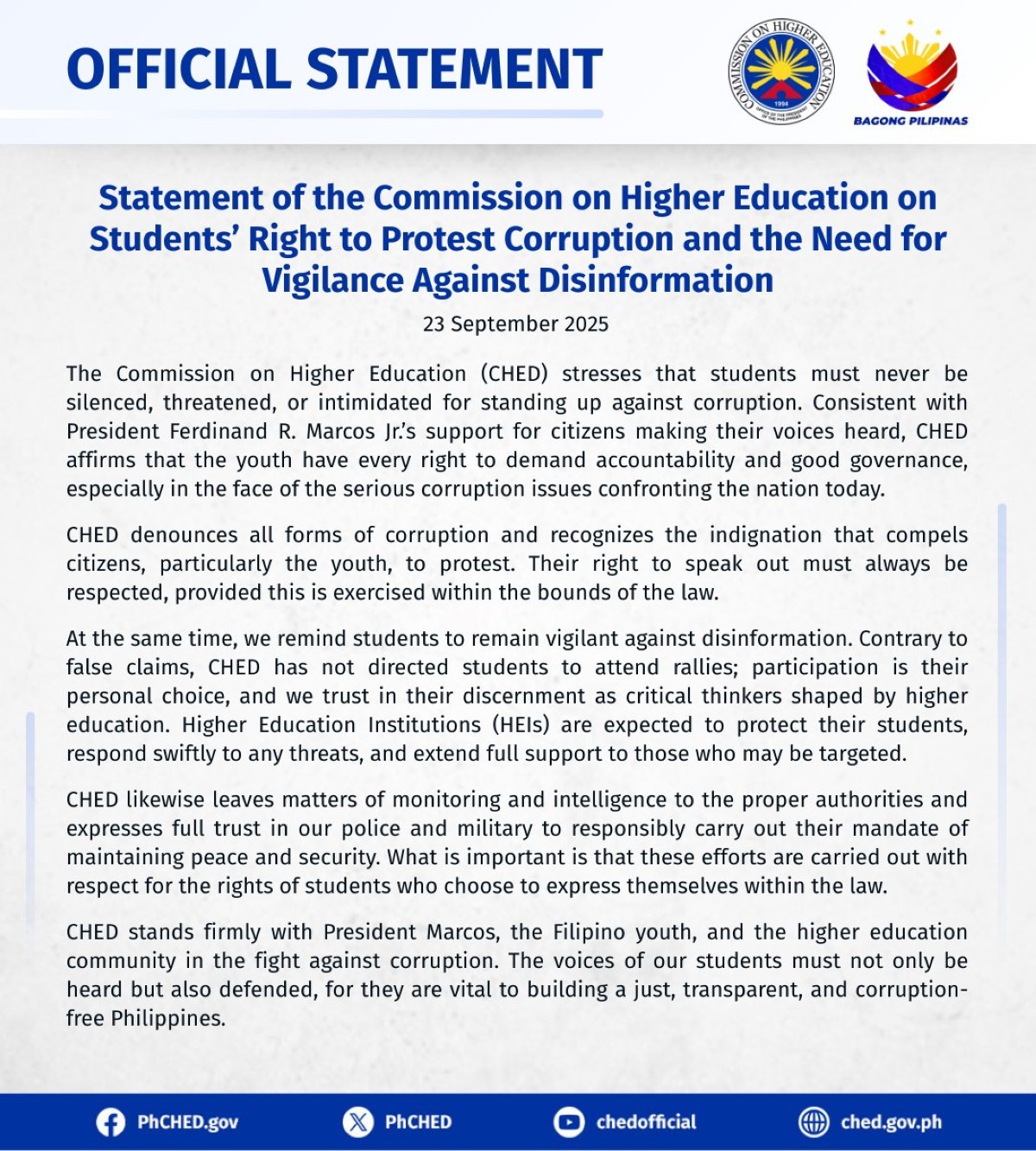 Photo courtesy: CHED (FB)