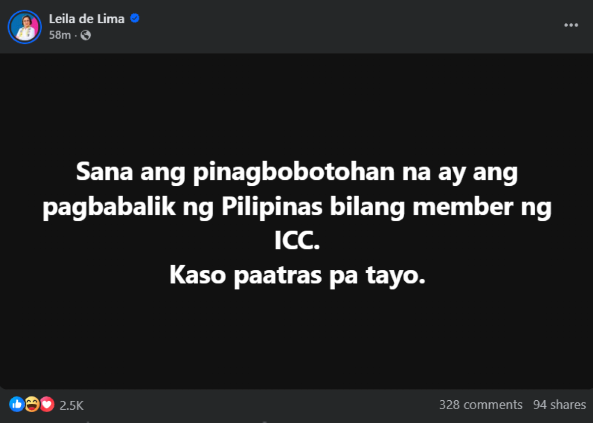 Photo courtesy: Leila de Lima (FB)