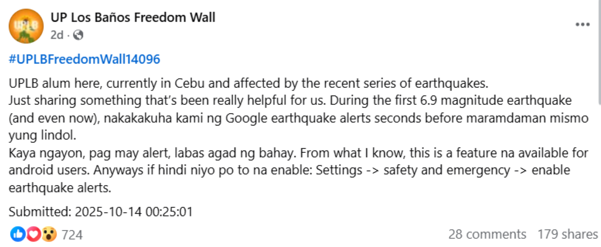 UP Los Baños Freedom Wall (FB)