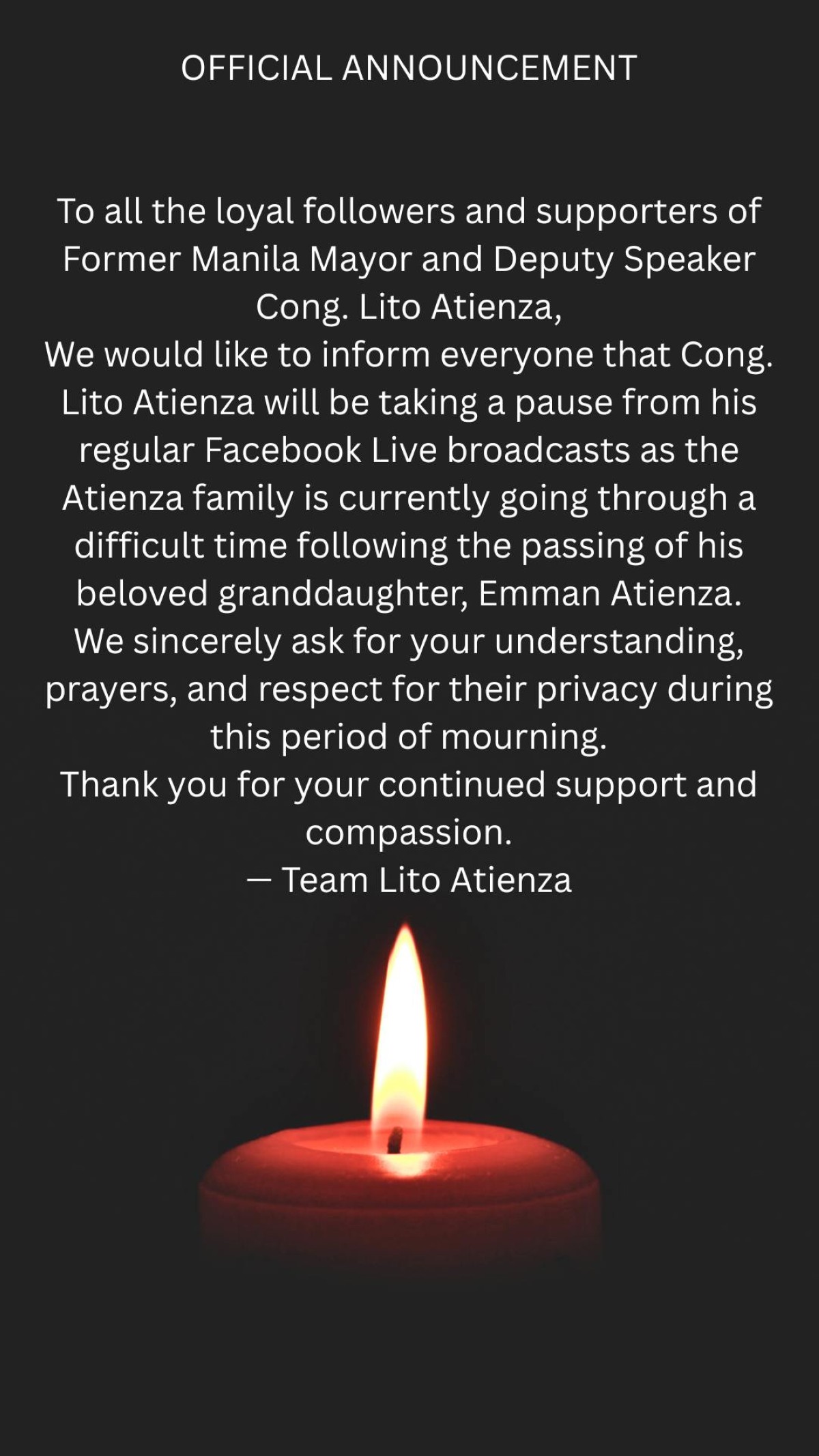 Photo courtesy: Lito Atienza (FB)