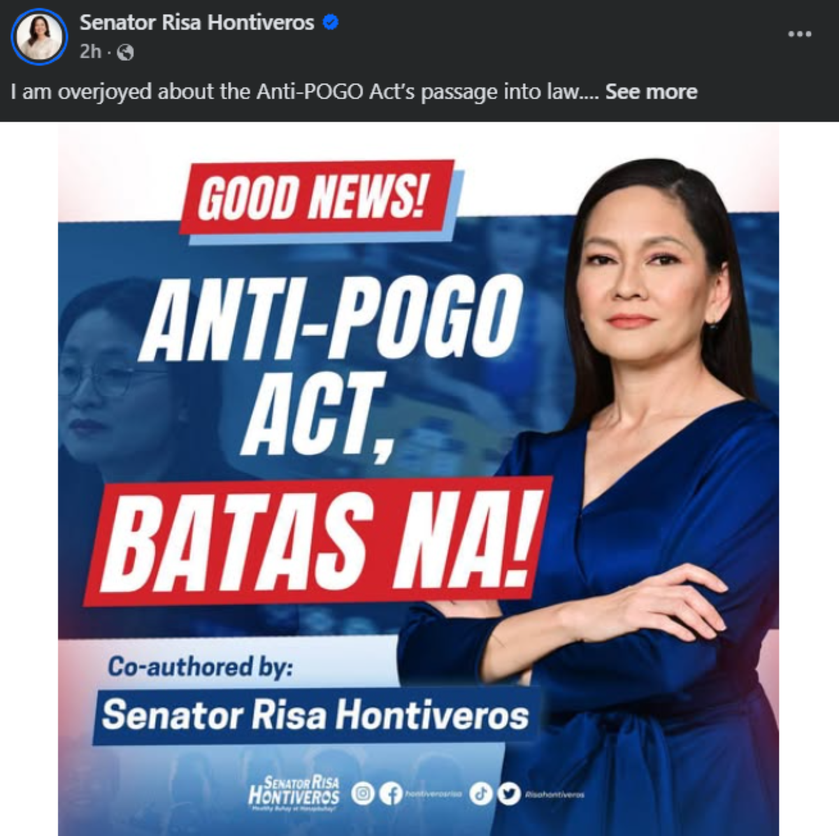 Photo courtesy: Senador Risa Hontiveros (FB)