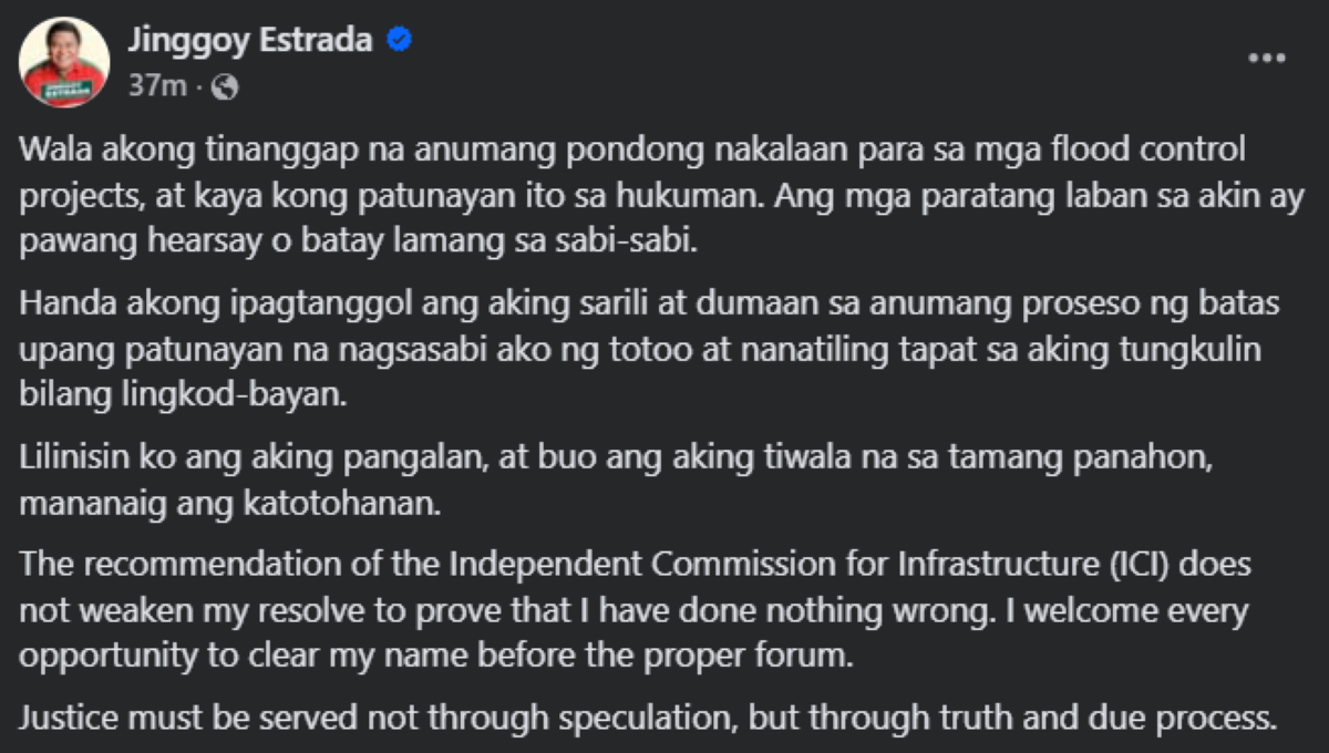 Photo courtesy: Jinggoy Estrada (FB)