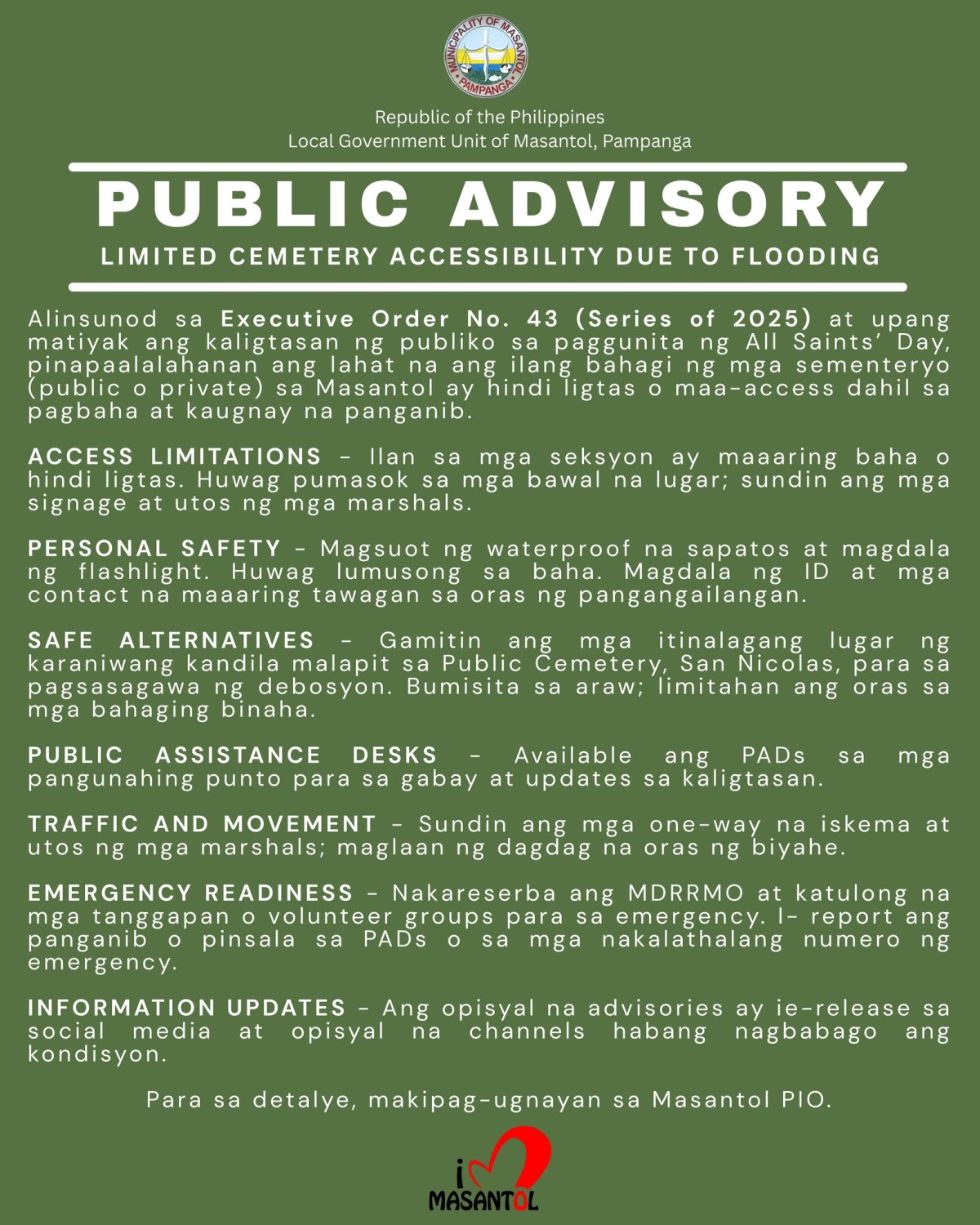 Photo courtesy: Masantol PIO (FB)