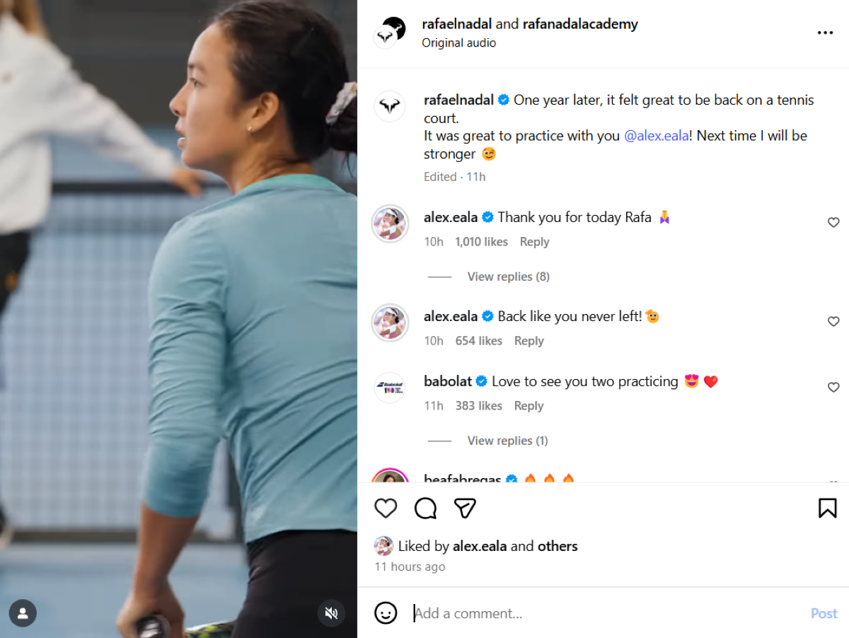 Photo courtesy: Rafael Nadal (IG)