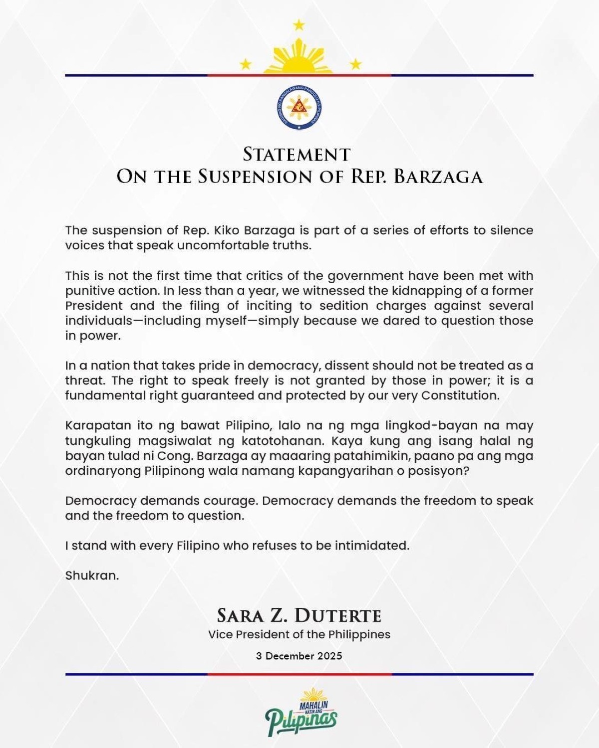 Photo courtesy: Inday Sara Duterte (FB)