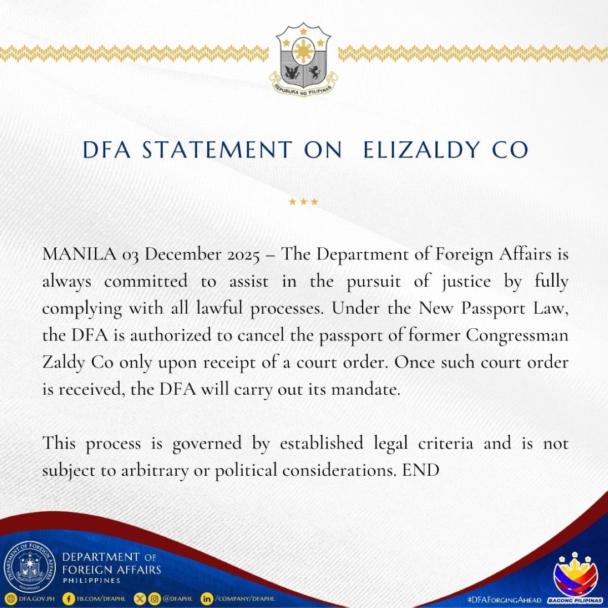 Photo courtesy: DFA (FB)