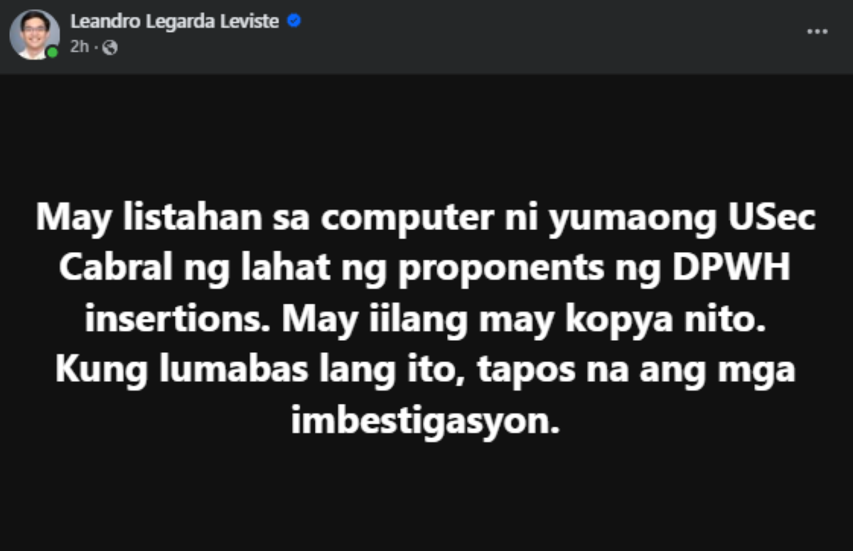 Photo courtesy: Leandro Legarda Leviste (FB) 