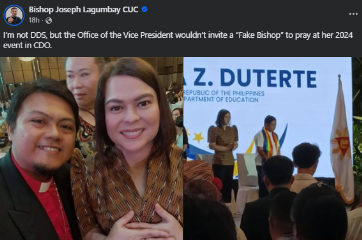 Photo courtesy: Bishop Joseph Lagumbay CUC (FB)