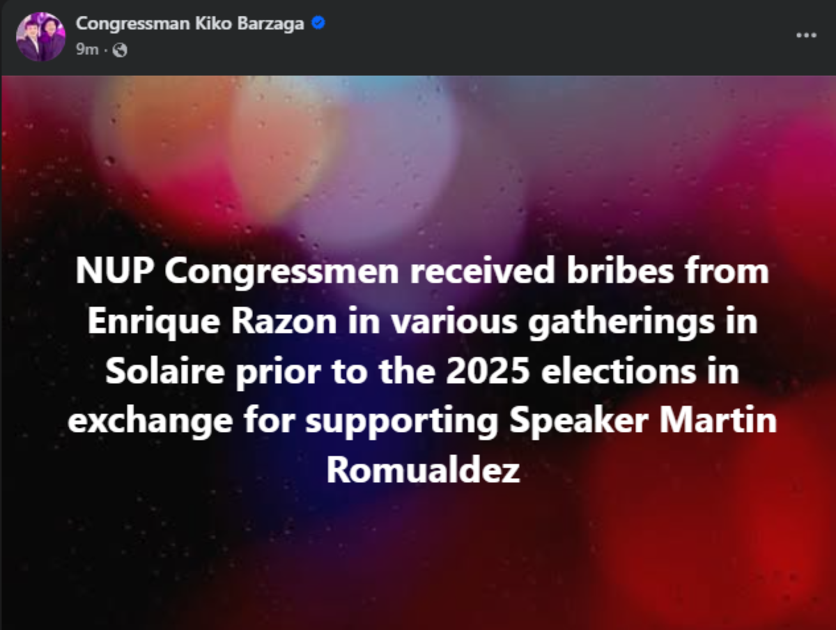 Photo courtesy: Congressman Kiko Barzaga 