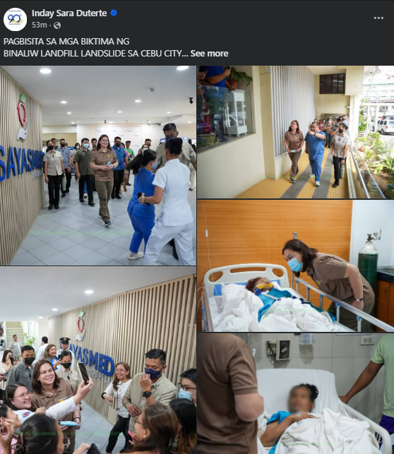 Screenshot mula sa post ni VP Sara sa Facebook