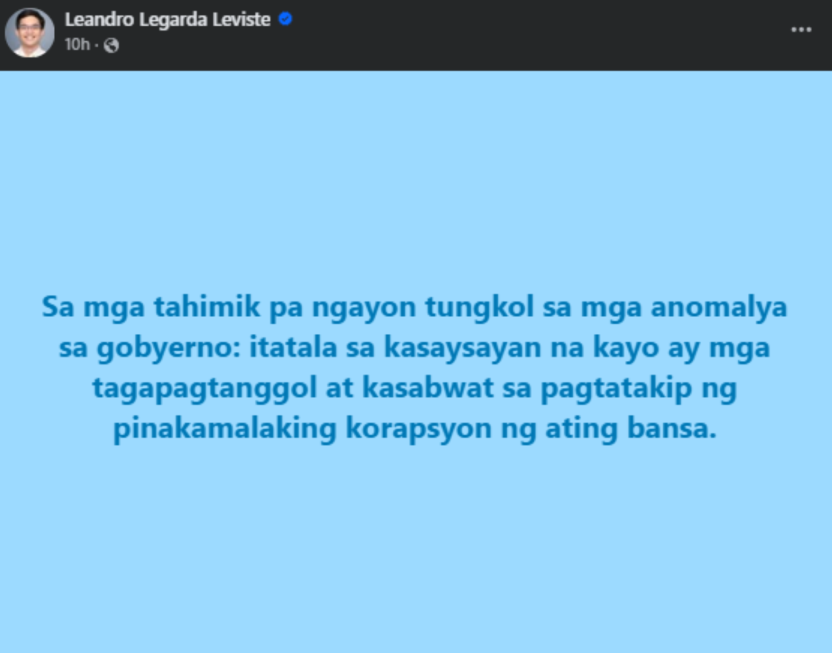 Photo courtesy: Leandro Leviste (FB)