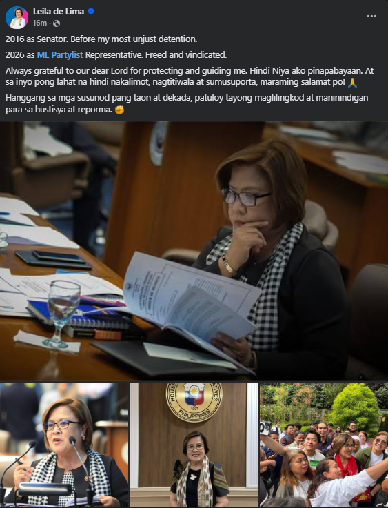Photo courtesy: Leila de Lima (FB)