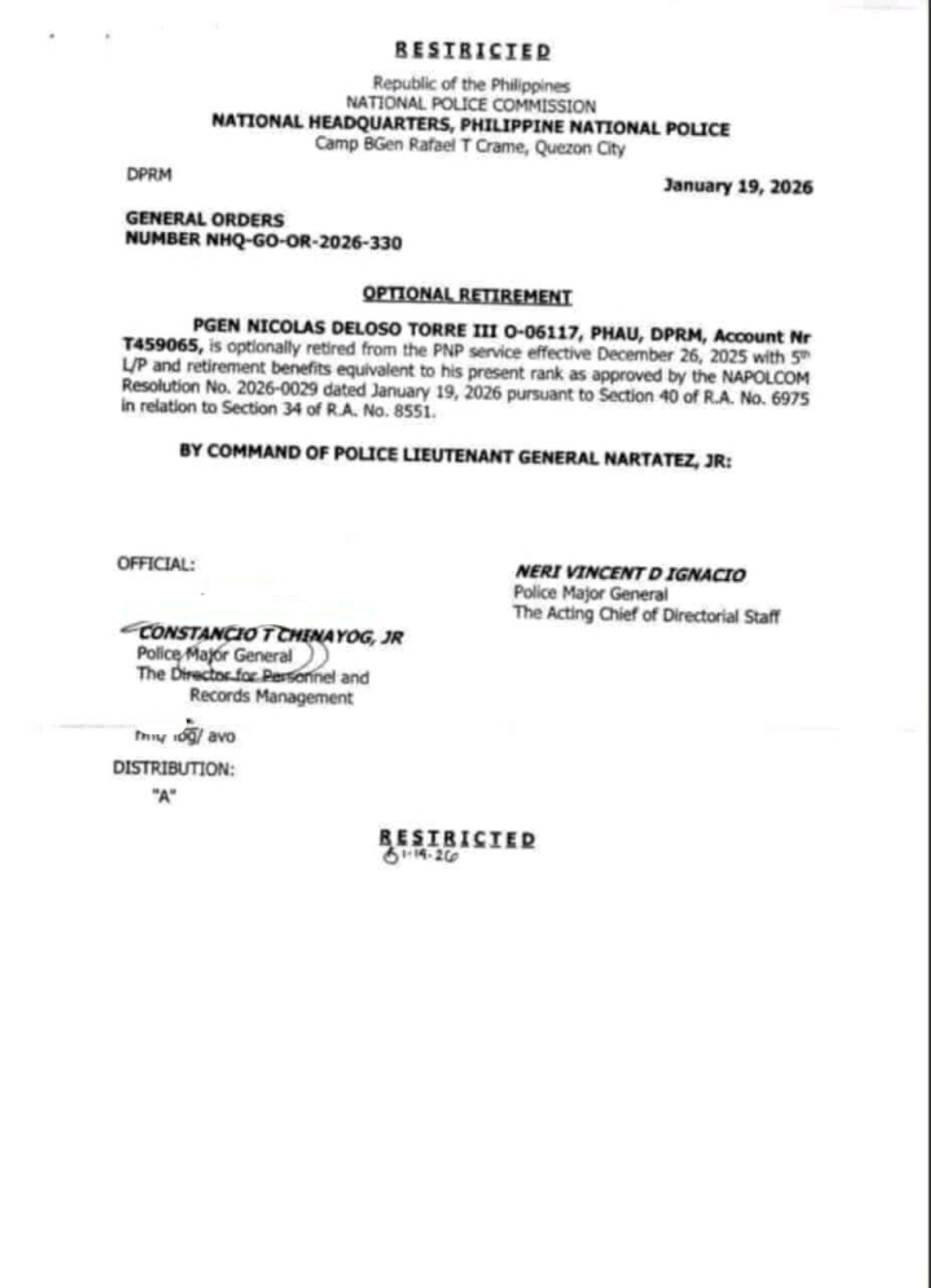 Photo courtesy: NAPOLCOM 