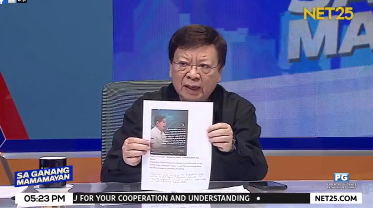 Screenshot mula sa FB live ng Net25. 