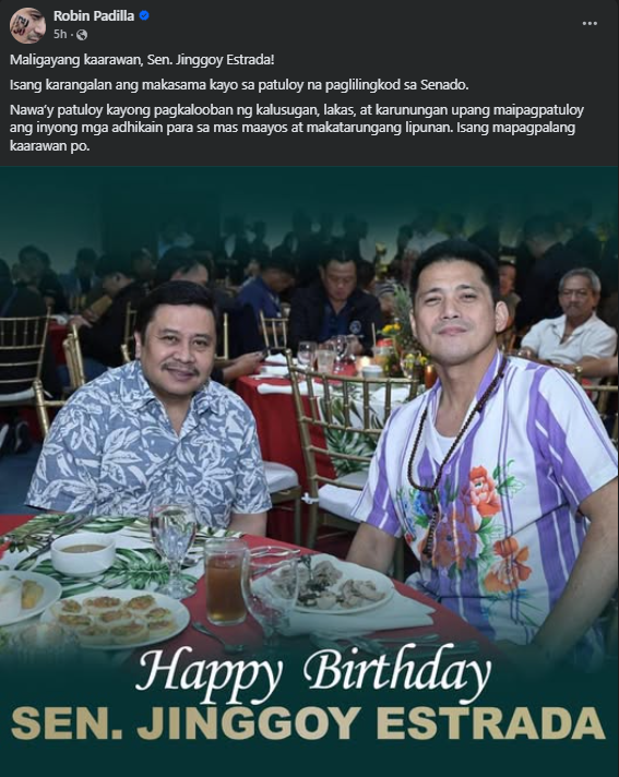 Photo courtesy: Sen. Robin Padilla (FB)
