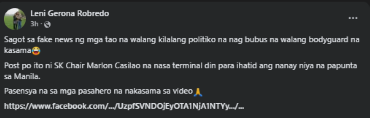 Photo courtesy: Mayor Leni Robredo (FB)