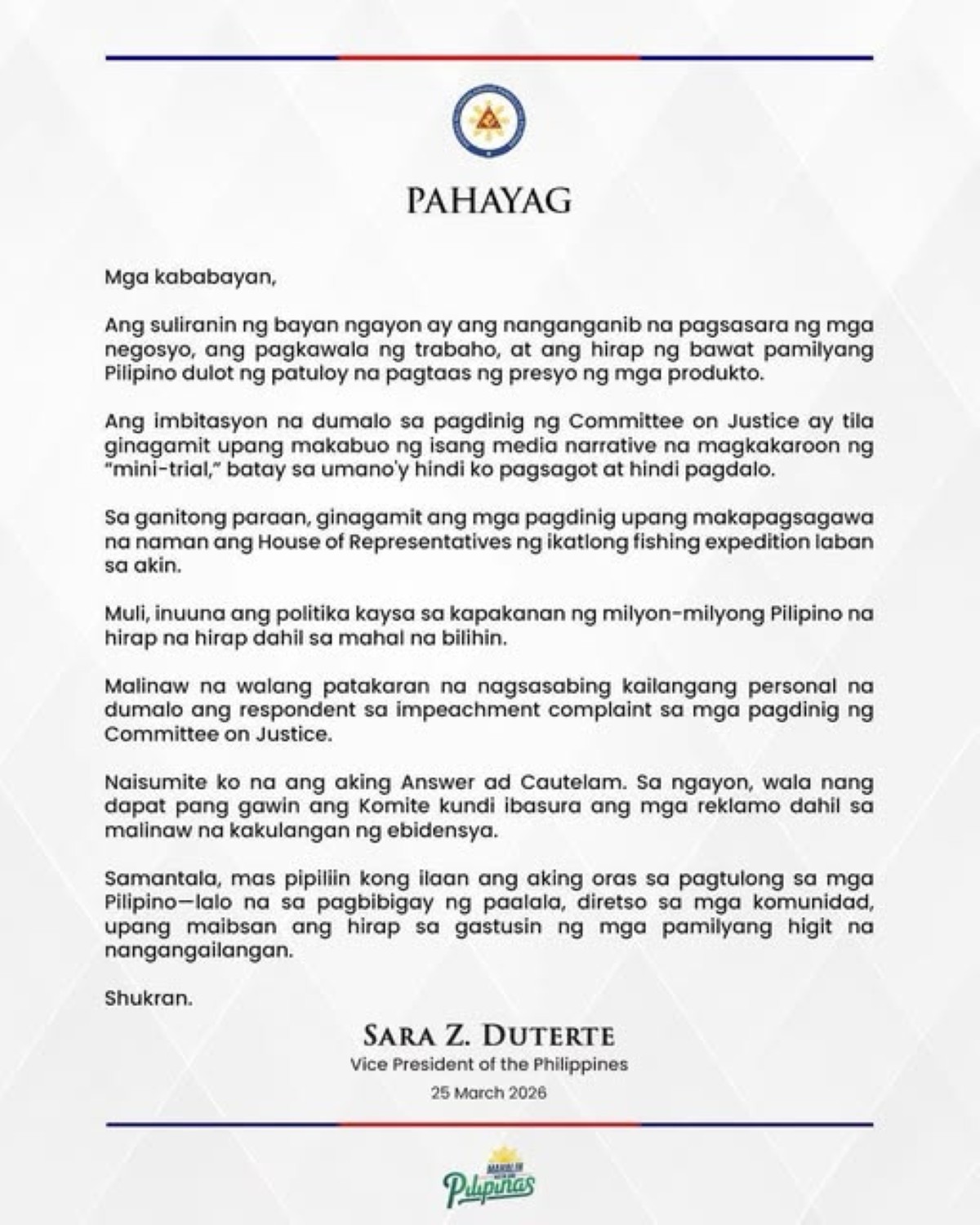 Photo courtesy: VP Sara Duterte (FB)