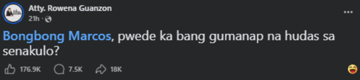 Photo courtesy: Atty. Rowena Guanzon (FB)