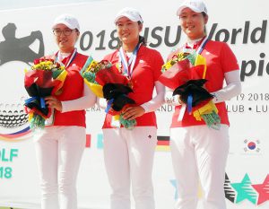 balitaTINANGHAL na top three women’s individual winners sina (mula sa kaliwa) Minji Kang, Dasom Ma, at Yeonjung Son asa World Universiade golf championship nitong weekend sa Lubao, Pampanga.