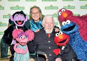 Caroll at 'Sesame Street' characters