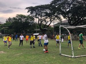 MASAYANG sumabak sa football game ang mga batang may cerebral palsy sa programa na itinataguyod ng Globe.