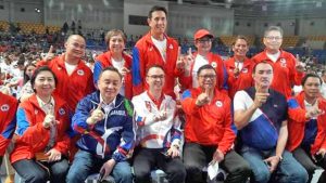 NAGKAKAISA ang mga opisyal ng Philippine Sports Commission, sa pangunguna ni Chairman William ‘Butch’ Ramirez, kasama ang mga kaalyado sa Philippine Olympic Committee, PHISGOC at sports icon sa pagbibigya ng suporta sa atletanbg Pinoy, habang maituturing world-class ang bagong ayos na Rizal Memorial Coliseum para sa 30th Southeast Asian Games. (PSC PHOTO)