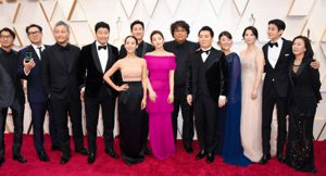 South Korean director Bong Joon-ho arrives with the cast and crew of 