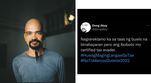 Dong Abay: 'Nagrereklamo ka sa taas ng buwis pero ang iboboto mo certified tax evader'