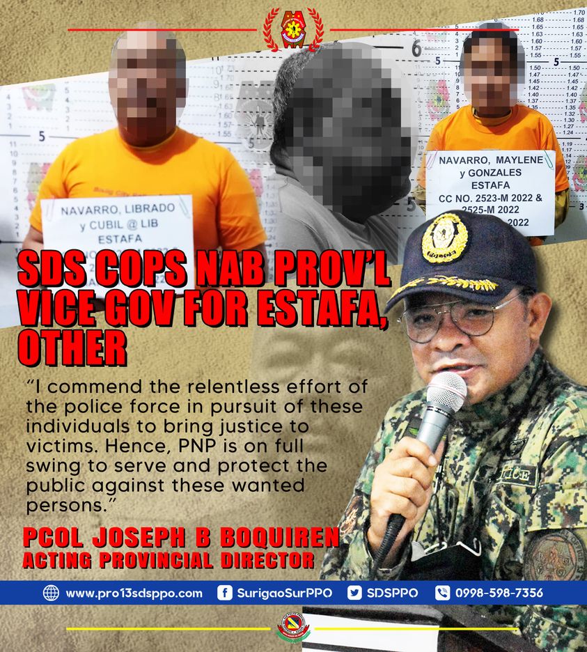 Vice Governor ng Surigao del Sur, misis, huli sa estafa
