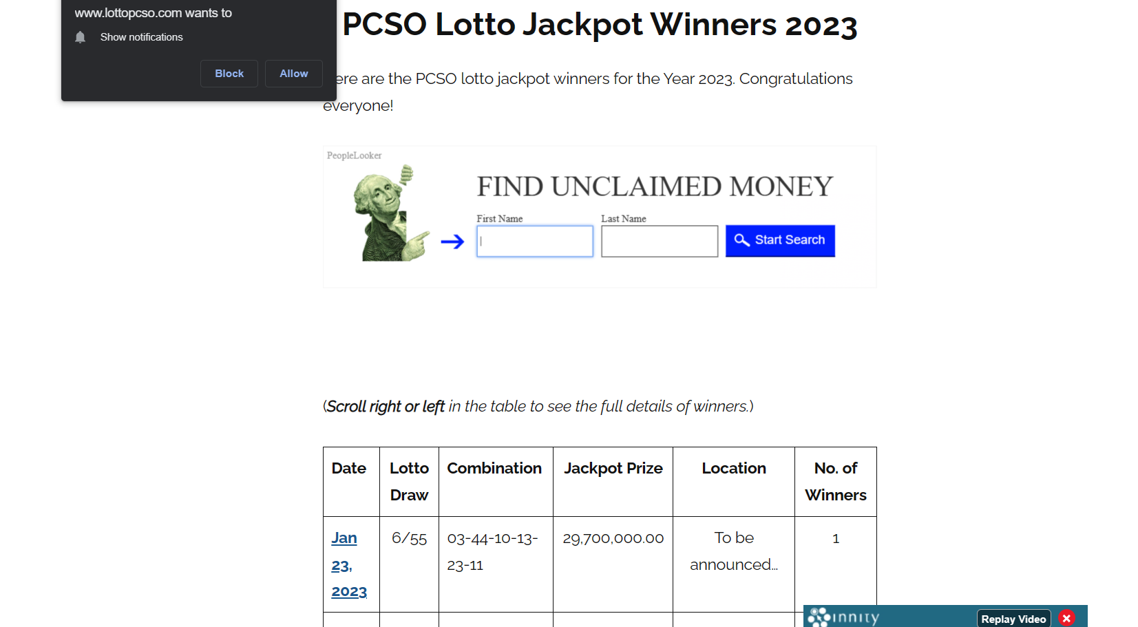 January 23, 2023 lotto draw, tapos na! 1 nanalo ng ₱29.7M -- PCSO website