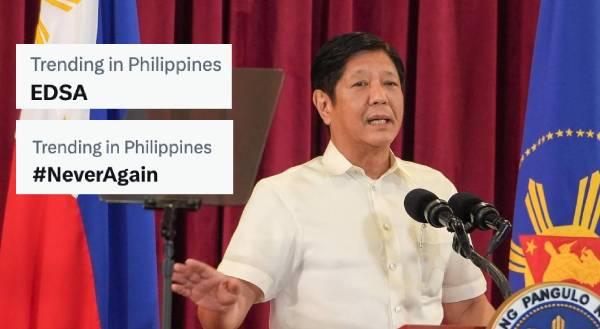 EDSA, #NeverAgain trending sa X